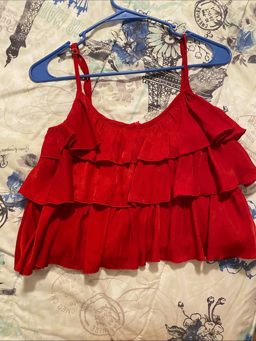 Forever 21 Red Tiered Ruffle Camisole